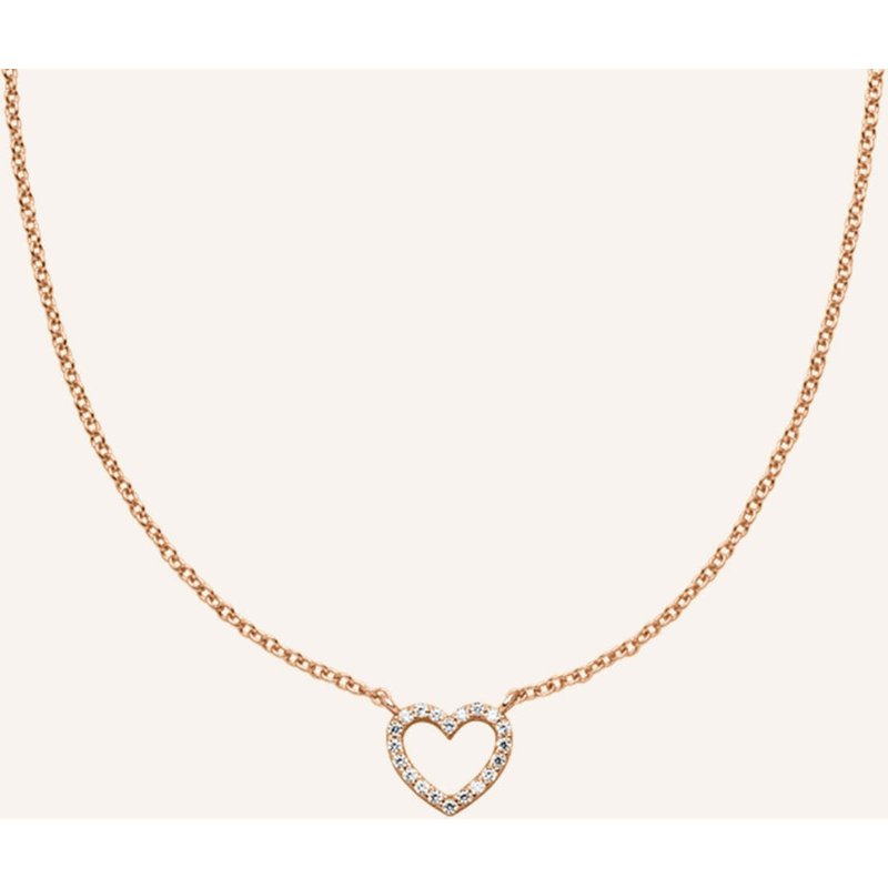 Veynou Halskette Herz Aus 14 Karat Roségold Und 0,10ct. Lab-Grown Diamanten rosegold