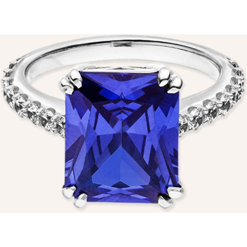 Veynou Ring Nalu Aus 14 Karat Weißgold Und 5,0ct. Saphir Und Lab-Grown Diamanten silber