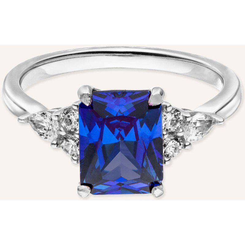 Veynou Ring Ava Aus 14 Karat Weißgold Und 2,0ct. Saphir Und Lab-Grown Diamanten silber