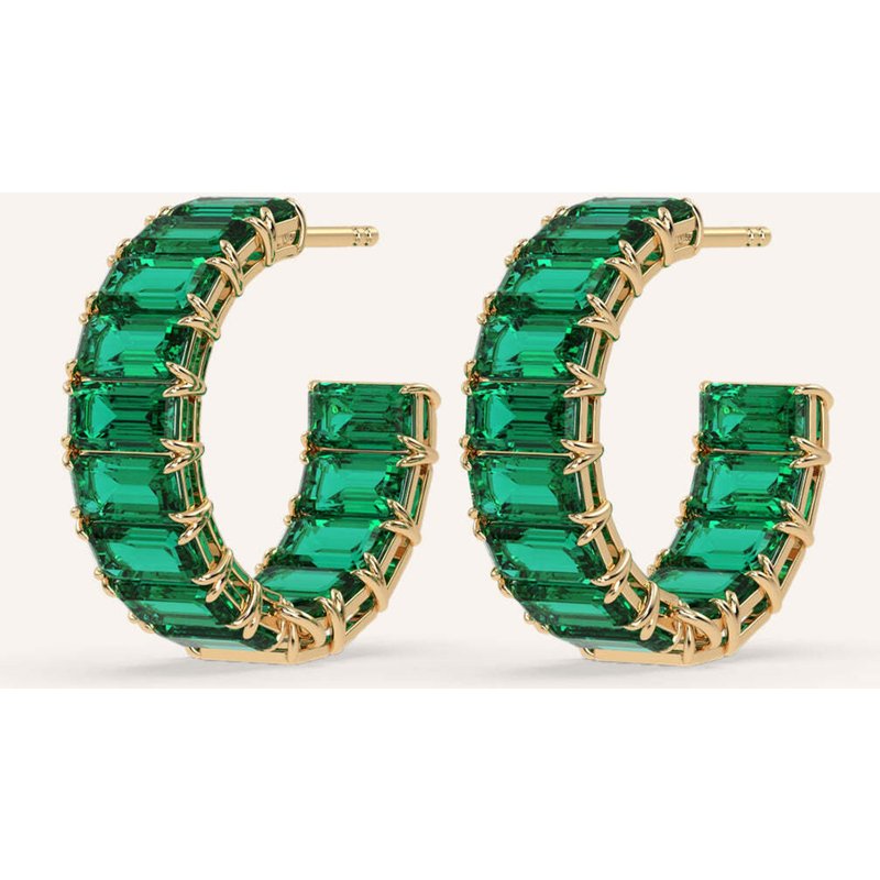 Veynou Creolen Eden Eternity Big Aus 14 Karat Gelbgold Und 9ct. Smaragden gold