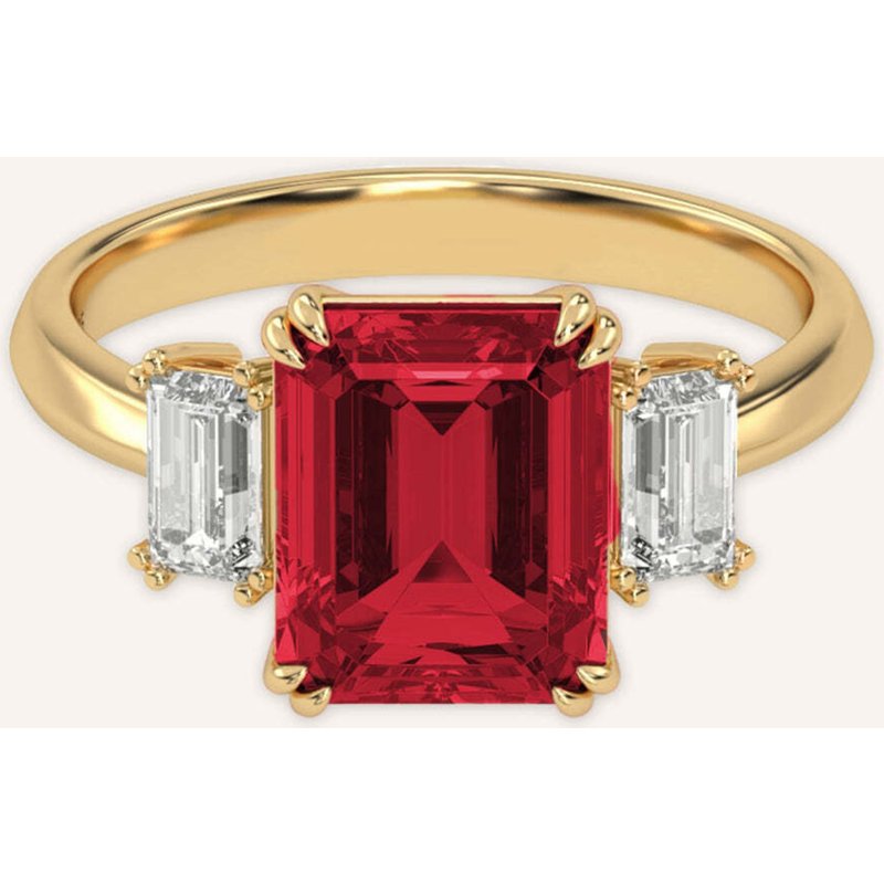 Veynou Ring Ember Aus 14 Karat Recyceltem Gelbgold Mit 3,00ct. Rubin Und 0,50ct. Lab-Grown Diamanten gold
