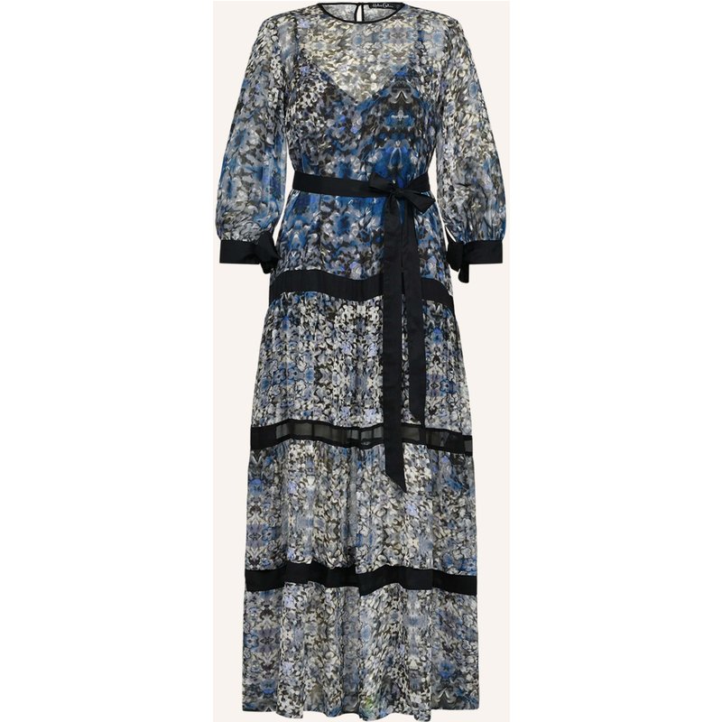 Helene Galwas Seidenkleid Mit Abnehmbaren Volants Benita blau