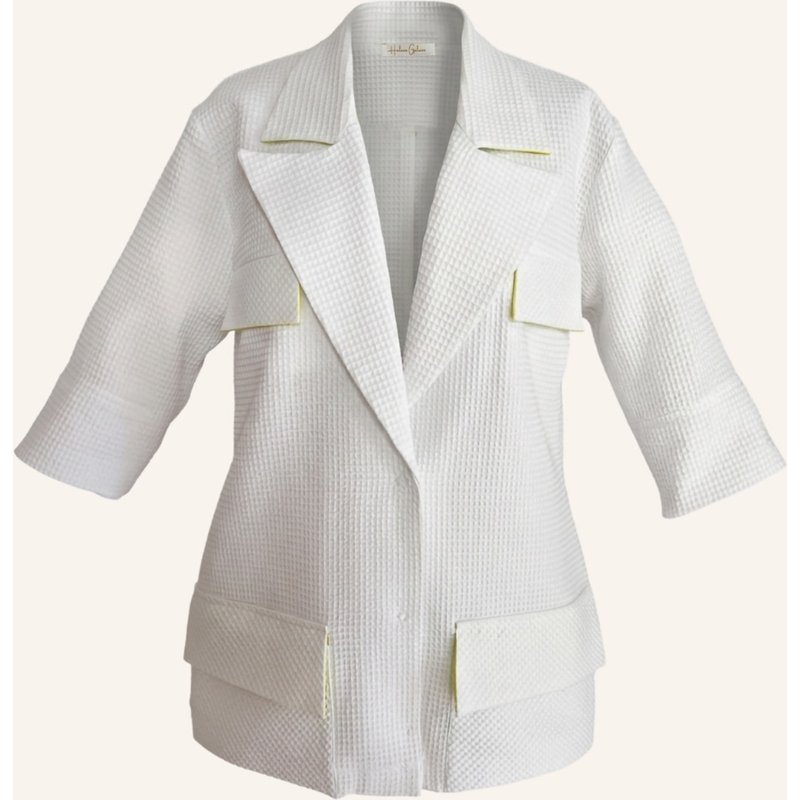 Helene Galwas Feminin Taillierter Sommerblazer Gemmare weiss