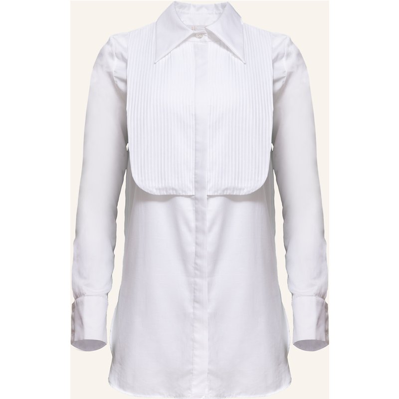 Helene Galwas Langarm Bluse Aus Baumwolle Hada weiss