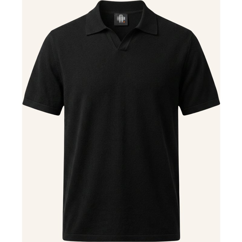 Gebauer & Gebauer Strick-Poloshirt Mythos schwarz