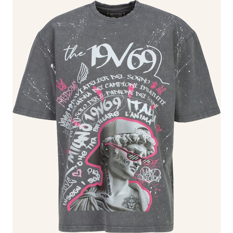 19V69 Italia T-Shirt Tamaro Graffiti grau