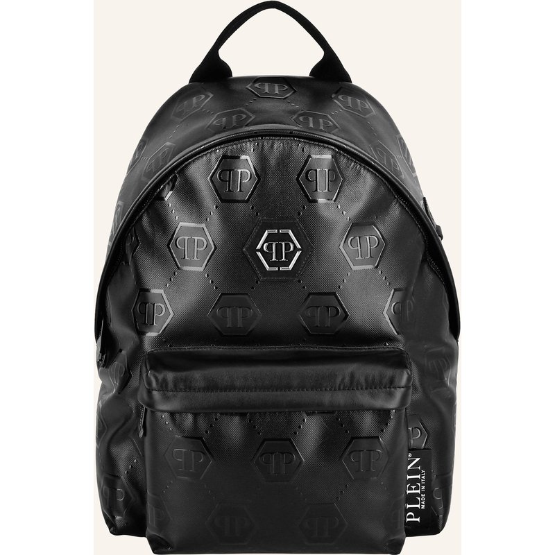 Plein Sport Rucksack Monogram schwarz