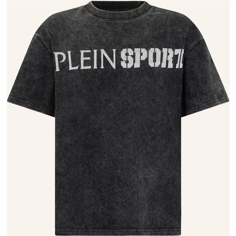 Plein Sport Kurzarm-Rundhals-T-Shirt Scratch schwarz