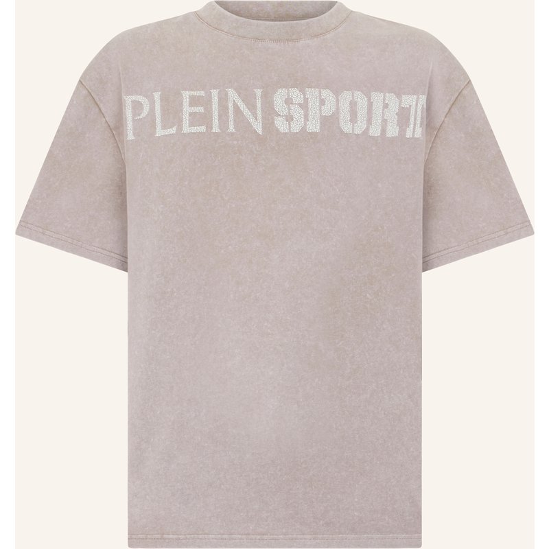 Plein Sport Kurzarm-Rundhals-T-Shirt Scratch beige
