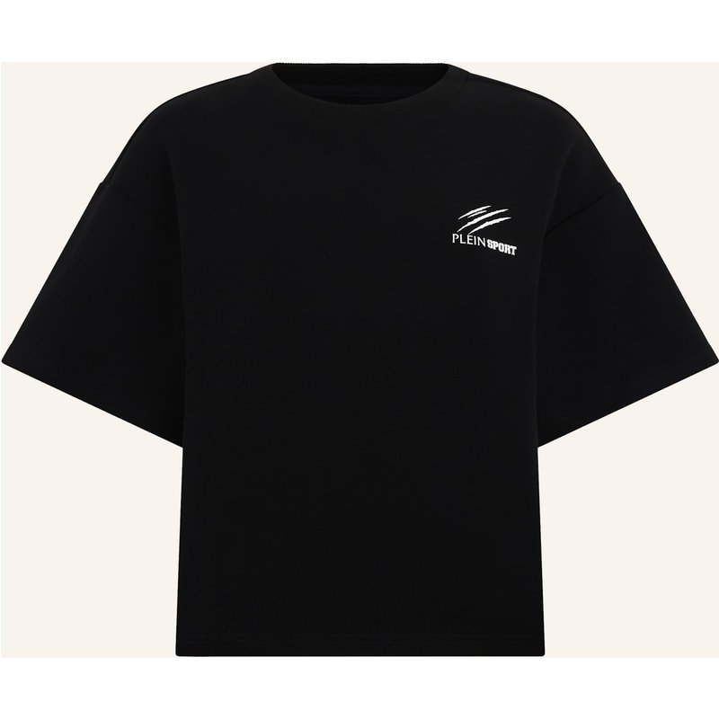 Plein Sport Kurzarm-Rundhals-T-Shirt Scratch schwarz