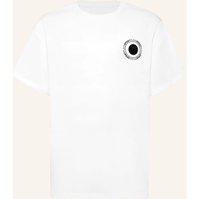 Plein Sport Kurzarm-Rundhals-T-Shirt Logo weiss