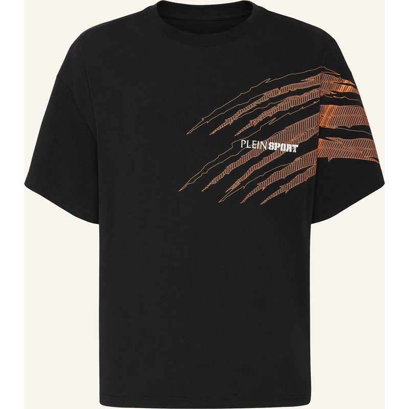 Plein Sport Kurzarm-Rundhals-T-Shirt Scratch schwarz