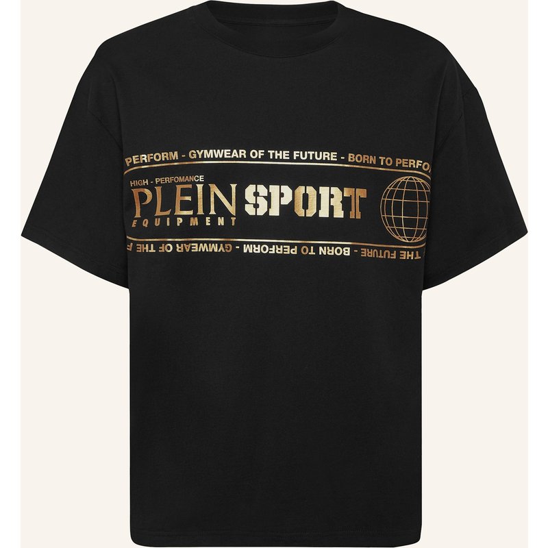 Plein Sport Kurzarm-Rundhals-T-Shirt Logo schwarz