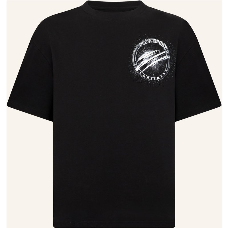 Plein Sport Kurzarm-Rundhals-T-Shirt Chrome schwarz