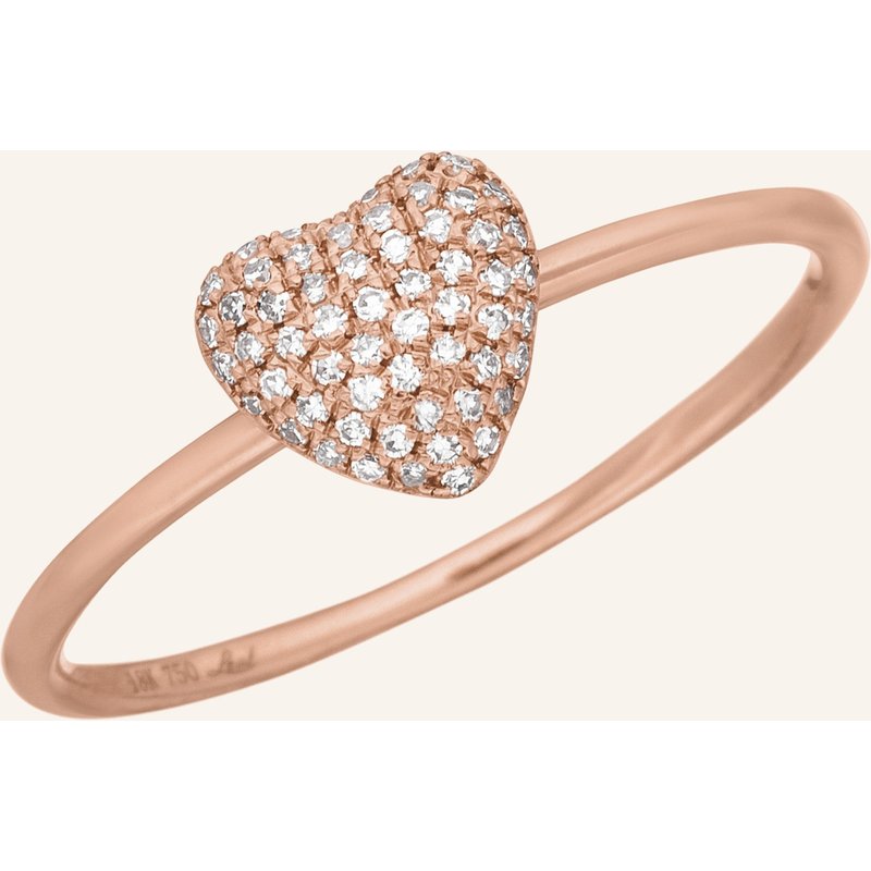 Leaf Ring Heart Aus 18 Karat Rosegold Mit Diamanten rosegold