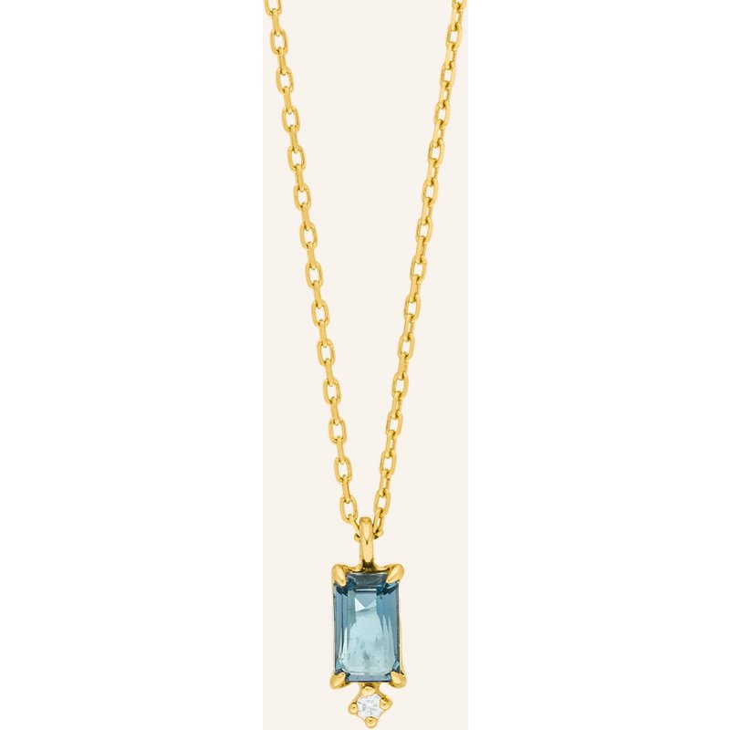 Leaf Halskette London Blue Topaz Aus 14 Karat Gelbgold gold