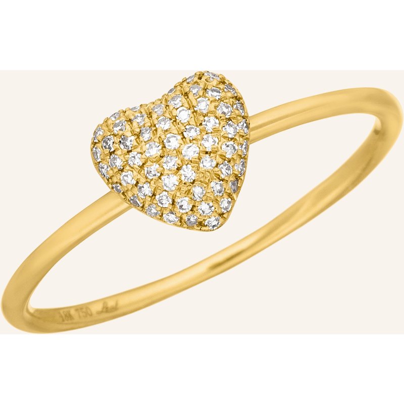 Leaf Ring Heart Aus 18 Karat Gelbgold Mit Diamanten gold