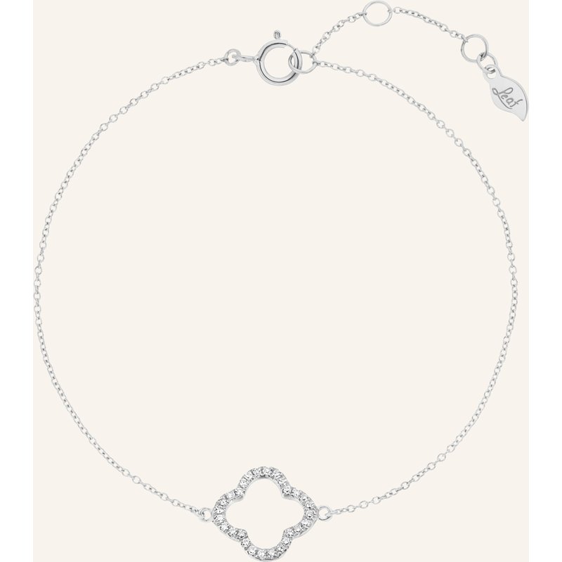 Leaf Armband Clover Aus 18 Karat Weißgold Mit Diamanten silber