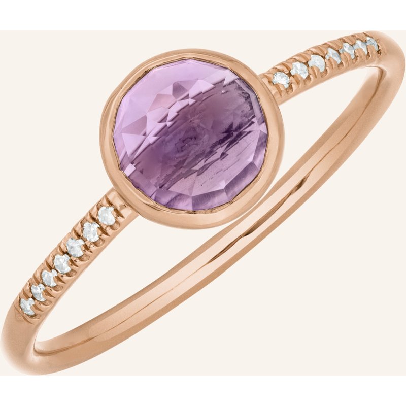Leaf Ring Amethyst Aus 14 Karat Roségold Mit Diamanten rosegold