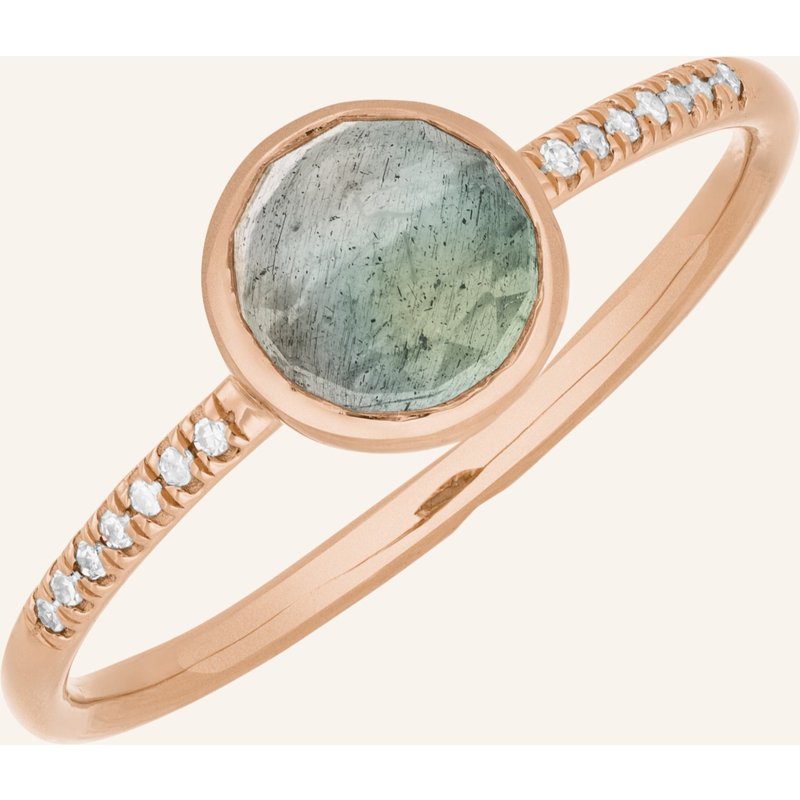 Leaf Ring Labradorit Aus 14 Karat Roségold Mit Diamanten rosegold