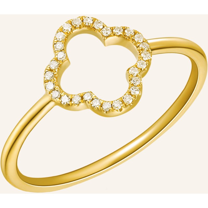 Leaf Ring Kleeblatt Aus 18 Karat Gelbgold Mit Diamanten gold