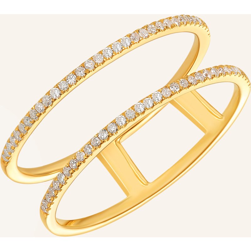 Leaf Ring Double Aus 18 Karat Gelbgold Mit Diamanten gold