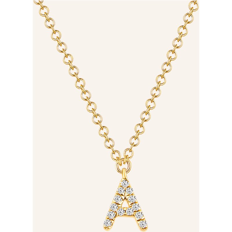 Leaf Initialien Halskette „A“ Aus 14 Karat Gelbgold Mit Diamanten gold