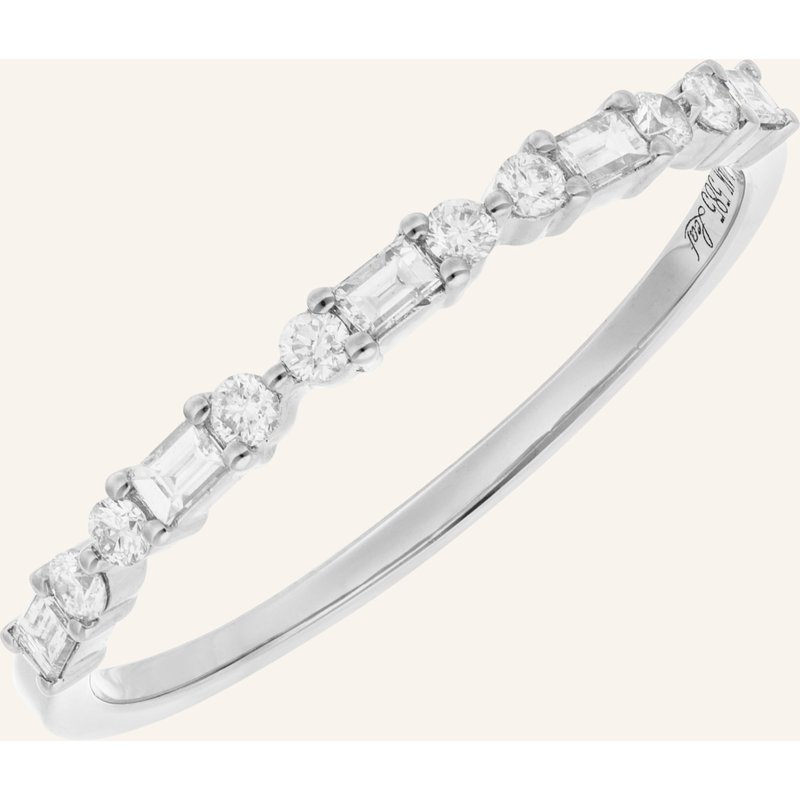 Leaf Ring Baquette Aus 14 Karat Weißgold Mit Diamanten silber