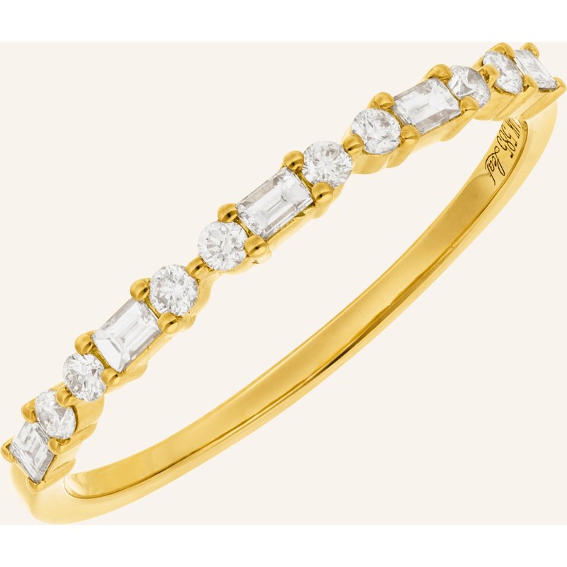 Leaf Ring Baquette Aus 14 Karat Gelbgold Mit Diamanten gold
