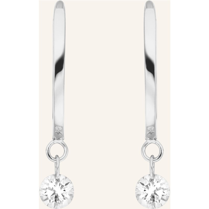 Leaf Creolen Pure Aus 18 Karat Weißgold Mit Diamanten silber