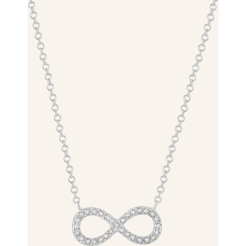 Leaf Halskette Infinity Aus 18 Karat Weißgold Mit Diamanten silber