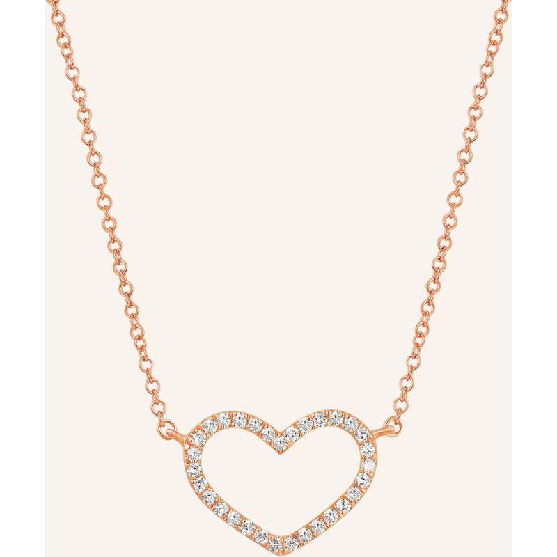 Leaf Halskette Heart Aus 18 Karat Roségold Mit Diamanten rosegold