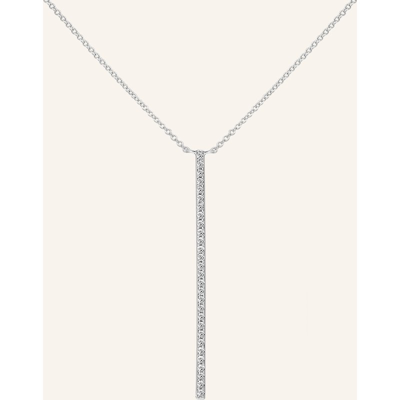 Leaf Halskette Bar Aus 18 Karat Weißgold Mit Diamanten silber