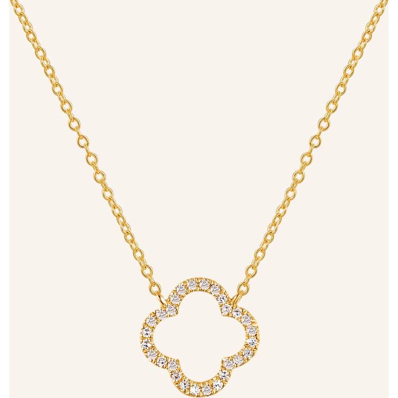 Leaf Halskette Clover Aus 18 Karat Gelbgold Mit Diamanten gold