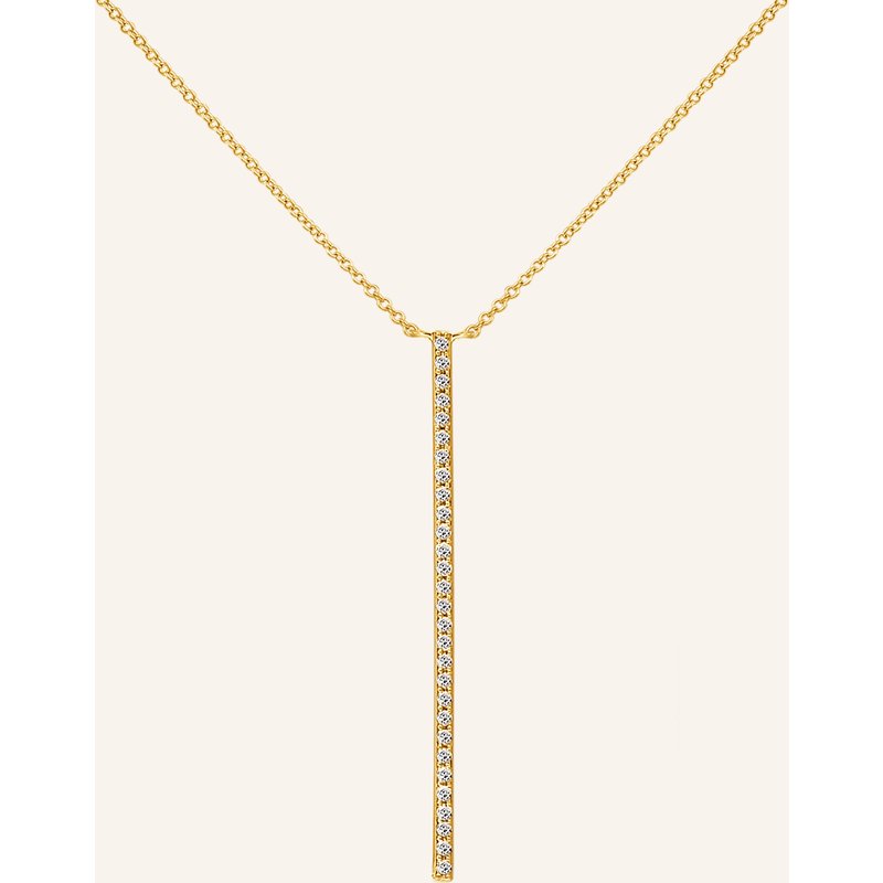 Leaf Halskette Bar Aus 18 Karat Gelbgold Mit Diamanten gold