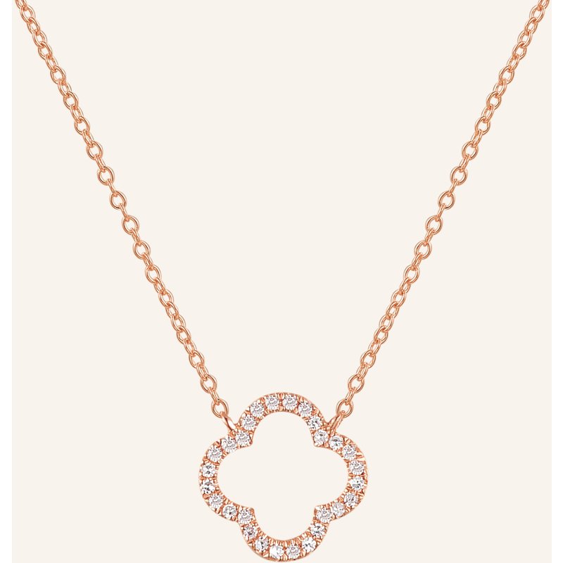 Leaf Halskette Clover Aus 18 Karat Roségold Mit Diamanten rosegold
