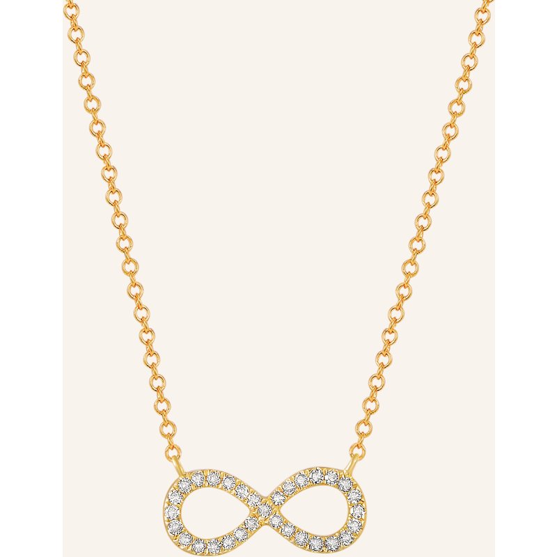 Leaf Halskette Infinity Aus 18 Karat Gelbgold Mit Diamanten gold