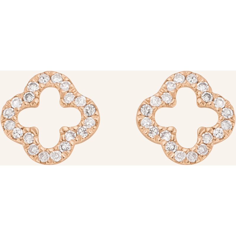 Leaf Ohrstecker Clover 18 Karat Rosegold Mit Diamanten rosegold