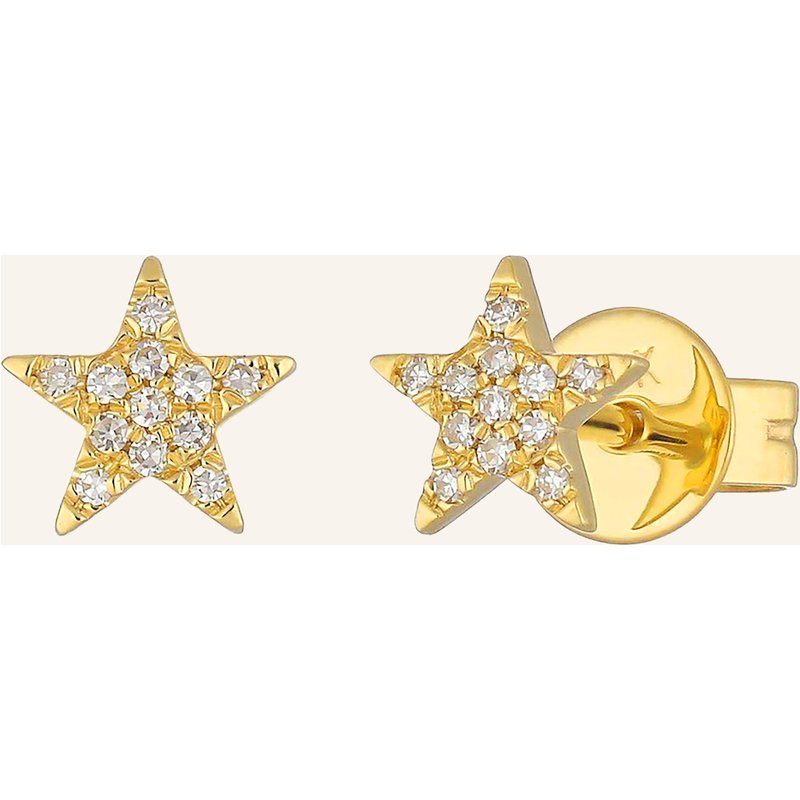 Leaf Ohrstecker Star 18 Karat Gelbgold Mit Diamanten gold