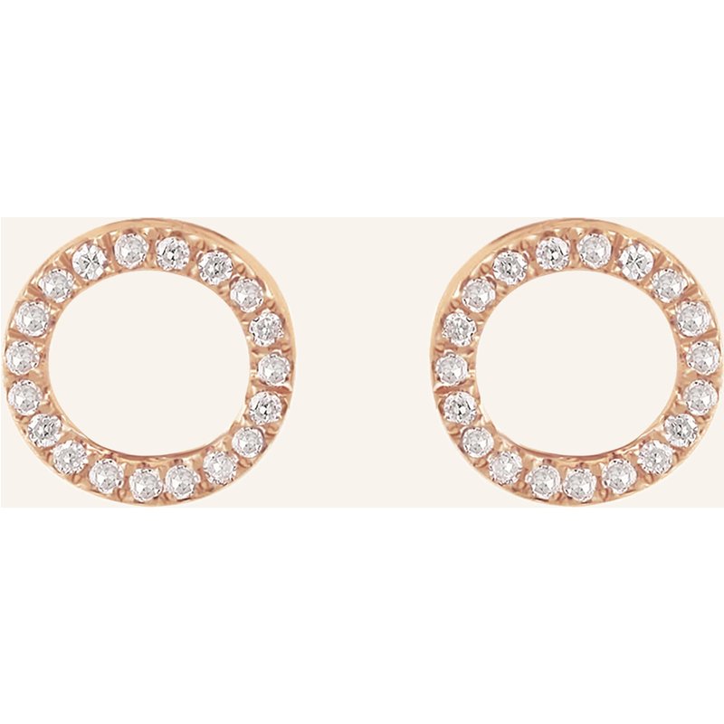Leaf Ohrstecker Circle 18 Karat Rosegold Mit Diamanten rosegold