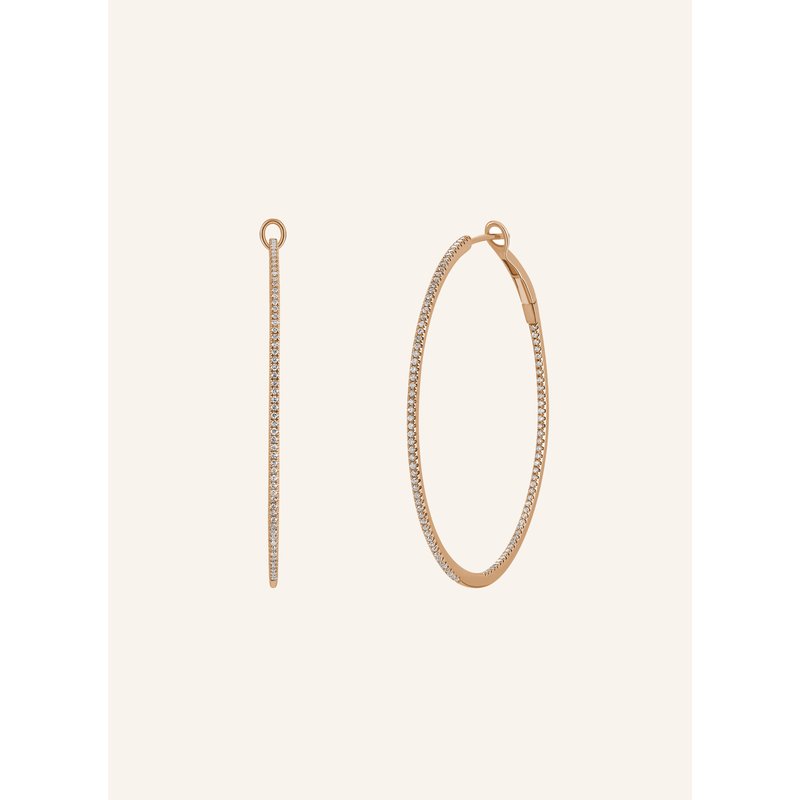 Leaf Creolen Circle L Aus 18 Karat Roségold Mit Diamanten rosegold