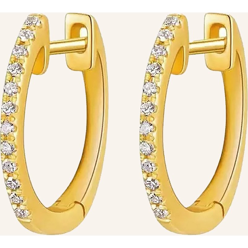 Leaf Creolen Circle Xs Aus 18 Karat Gelbgold Mit Diamanten gold