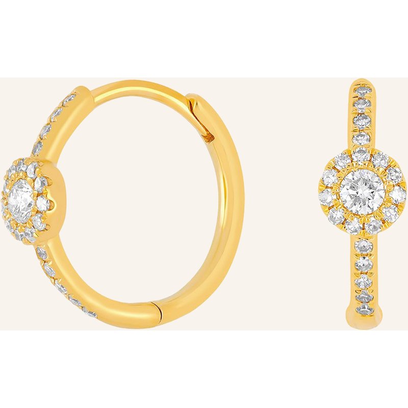Leaf Creolen Pave Ii Aus 14 Karat Gelbgold Mit Diamanten gold