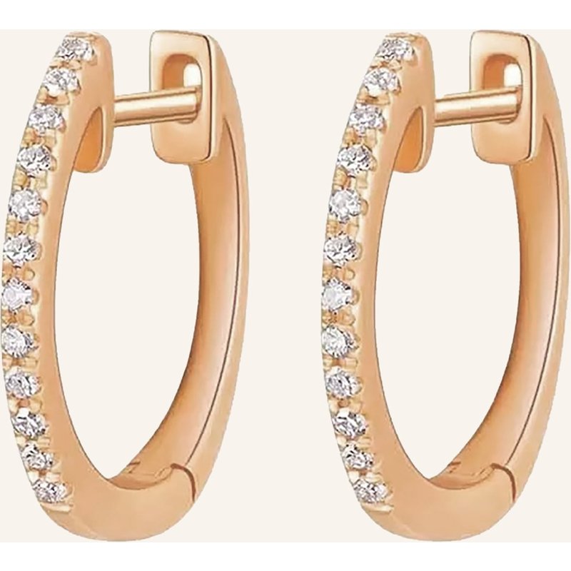 Leaf Creolen Circle Xs Aus 18 Karat Roségold Mit Diamanten rosegold