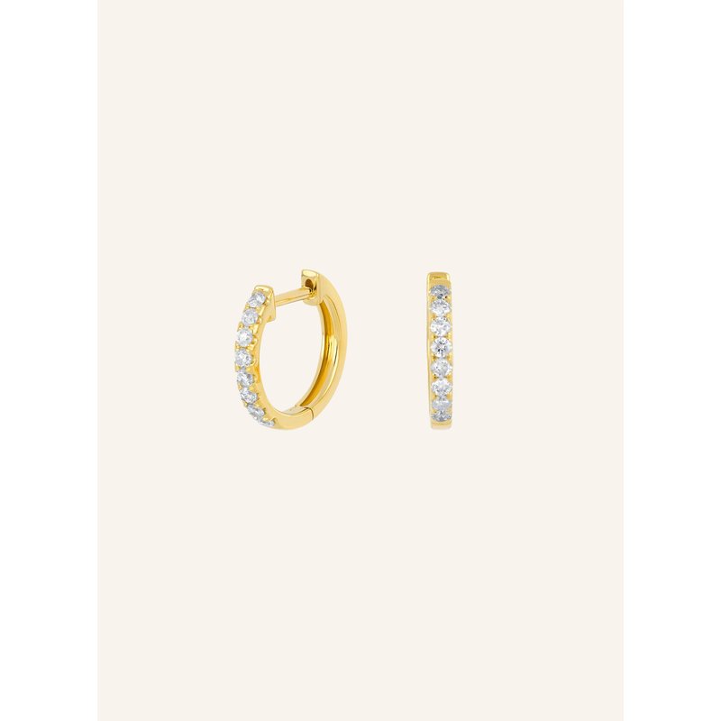 Leaf Creolen Circle Big Aus 18 Karat Gelbgold Mit Diamanten gold