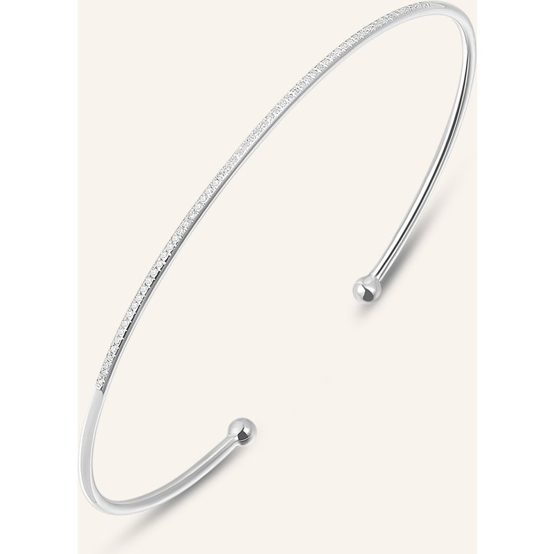Leaf Armreif Circle Aus 18 Karat Weißgold Mit Diamanten silber