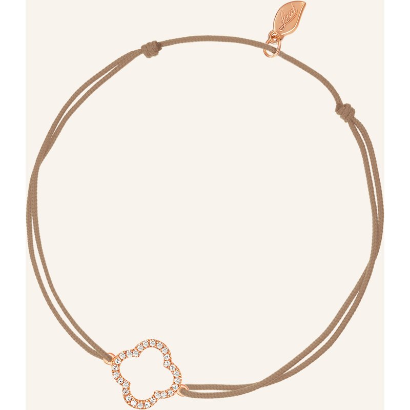 Leaf Freundschaftsarmband Clover Aus 18 Karat Roségold Mit Diamanten beige