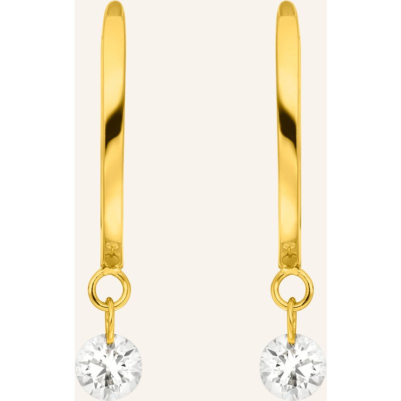 Leaf Creolen Pure Aus 18 Karat Gelbgold Mit Diamanten gold