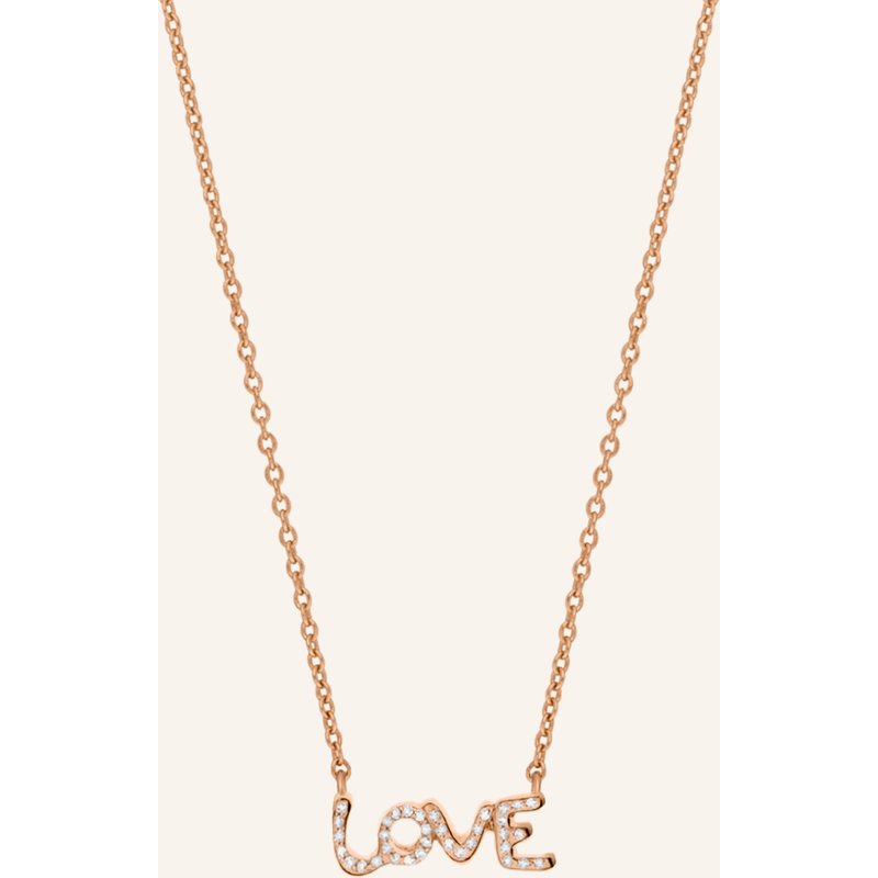 Leaf Halskette Tiny Love Aus 14 Karat Roségold Mit Diamanten rosegold