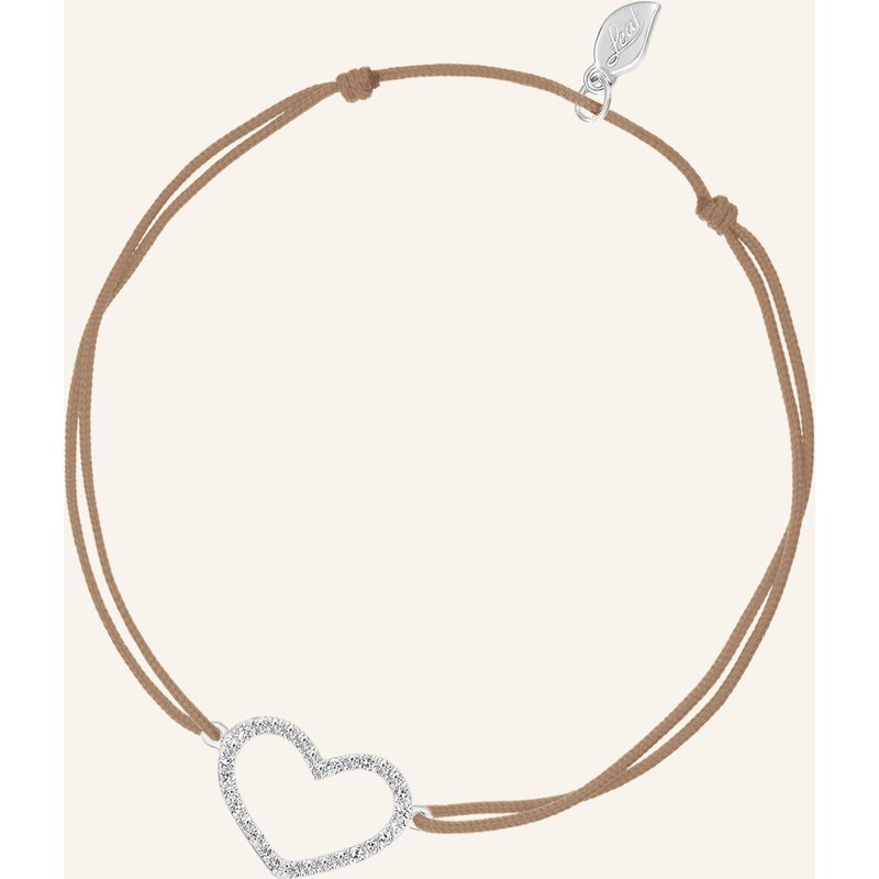 Leaf Freundschaftsarmband Heart Aus 18 Karat Weißgold Mit Diamanten beige